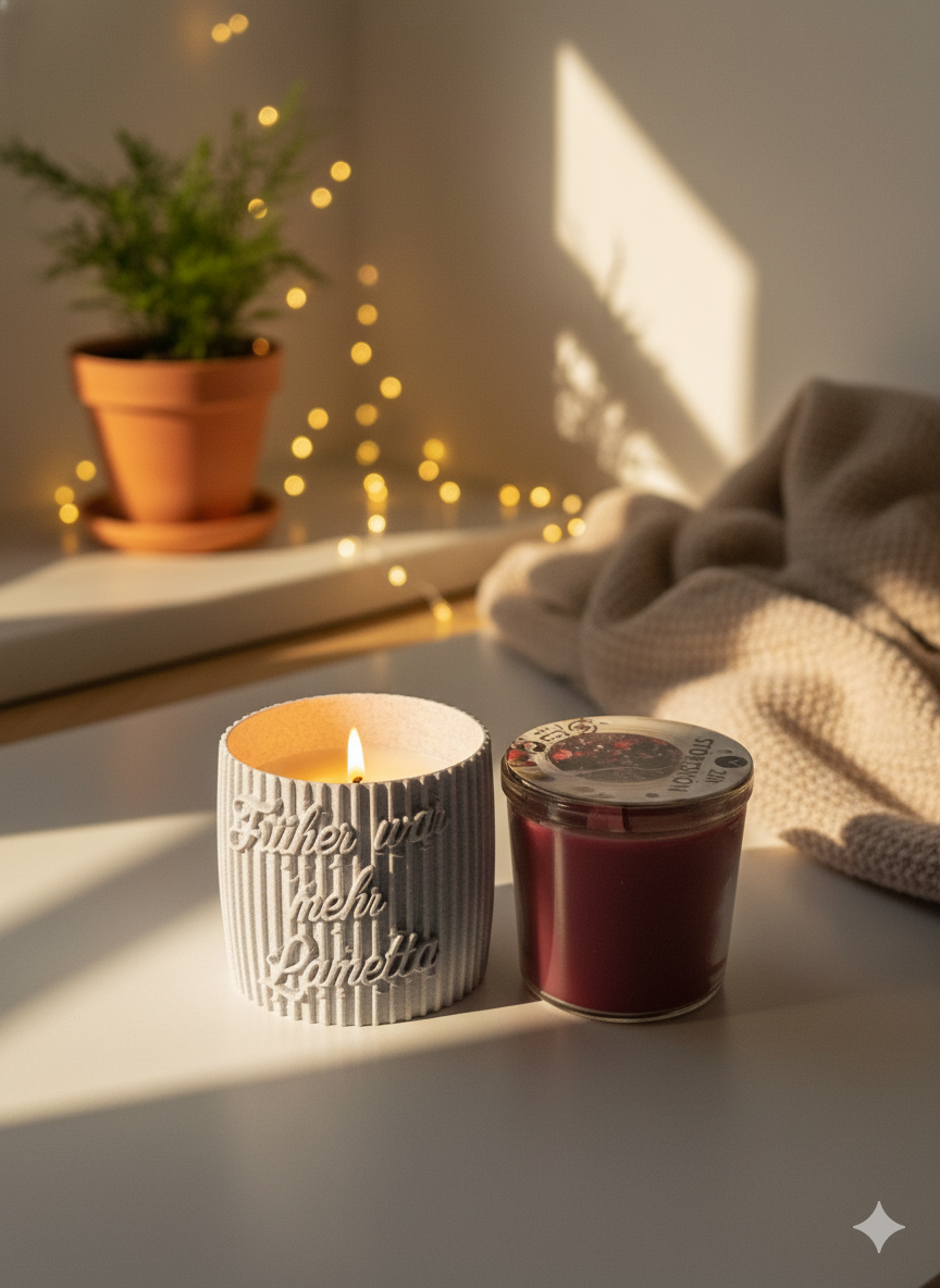 Früher war mehr Lametta - lustiger 3D Kerzenhalter Weihnachten