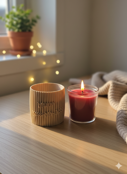 Merry Kiss-My-Ass - lustiger 3D Kerzenhalter Weihnachten