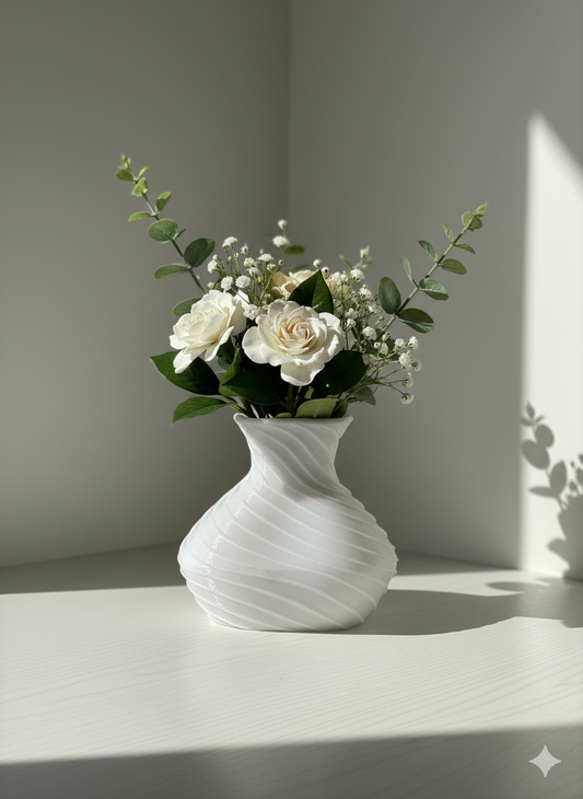 Bulky Stripe - stylische Vase, bauchig, gestreift und außergewöhnlich - 3D Druck
