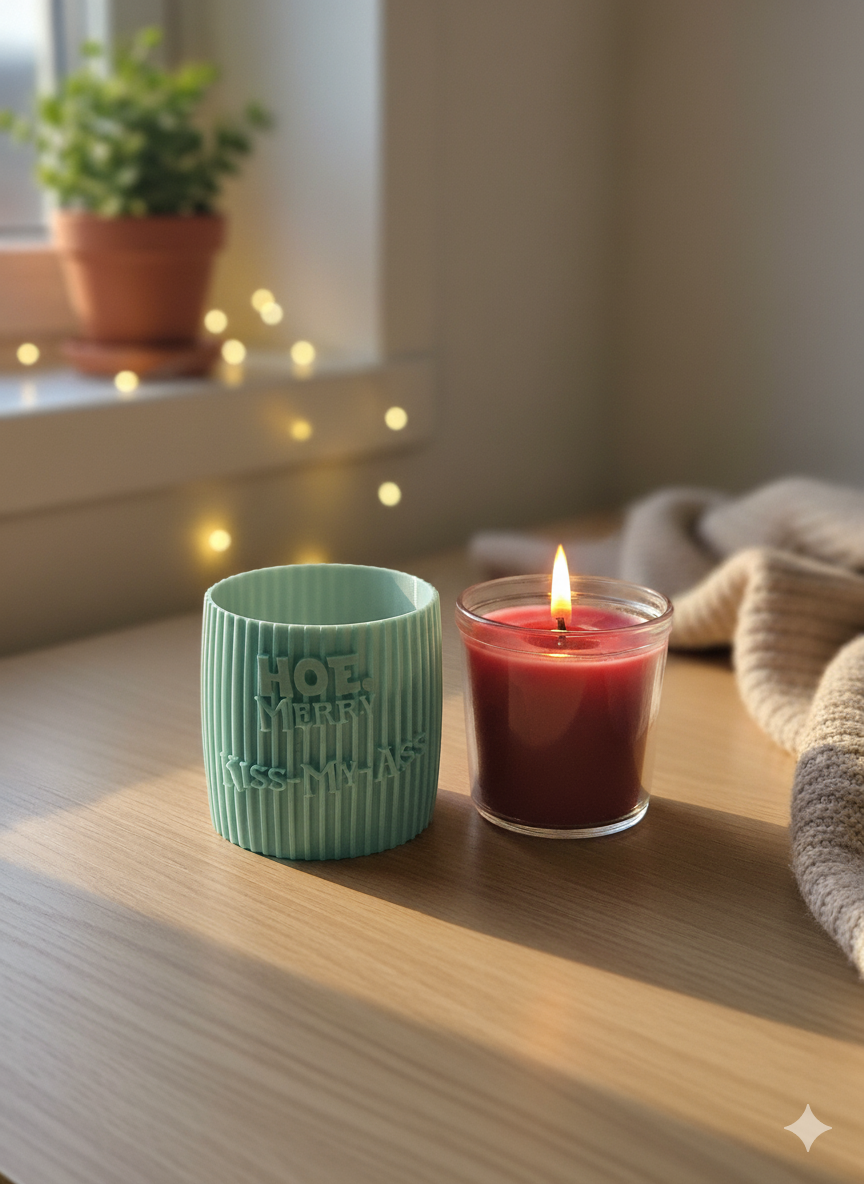 Hoe Hoe Hoe - lustiger 3D Kerzenhalter Weihnachten